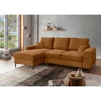 Eckschlafsofa Zona, Goldfarben S: 143x237 Cm - Goldfarben/Schwarz, KONVENTIONELL, Textil (143/237cm) - Livetastic