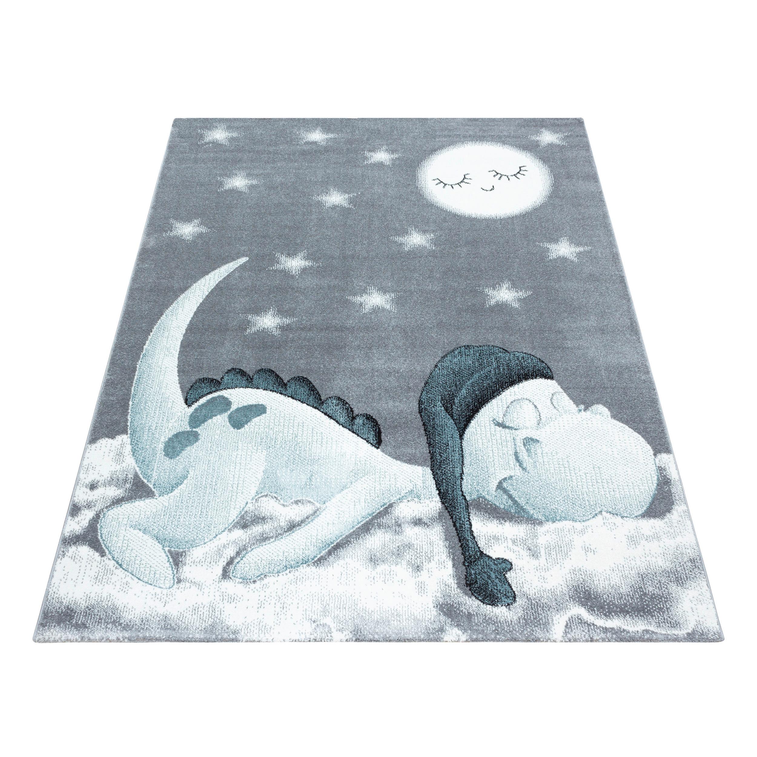 Kinderteppich Dinosaurier Blau Bambi 120x170 cm