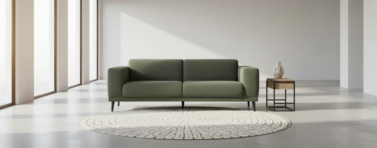 3-Sitzer-Sofa Oslo Grün B: 218 cm - Schwarz/Grün, Design, Textil (218/77/93cm) - MID.YOU