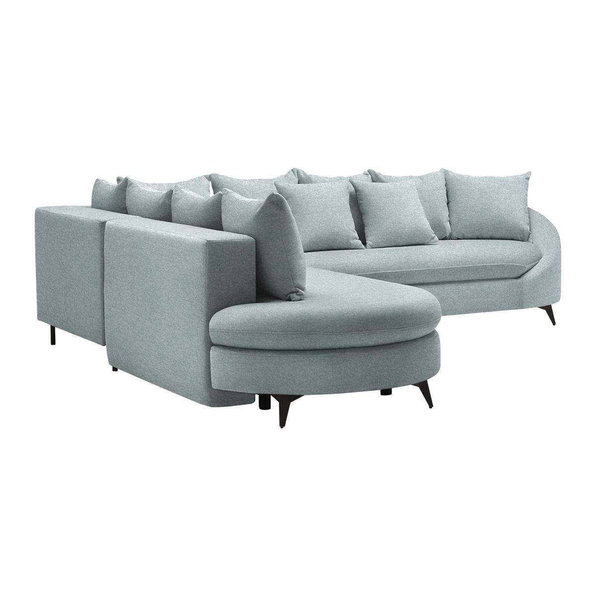 Rohová sedačka AXEL, levá, světle modrá tkanina - černá/světle modrá, Moderní, kov/textil (250/291cm) - Mömax