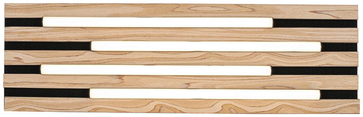 Led-deckenleuchte Paleo - Eichefarben/Schwarz, MODERN, Holzwerkstoff/Kunststoff (62/18,5/7,5cm) - Luca Bessoni