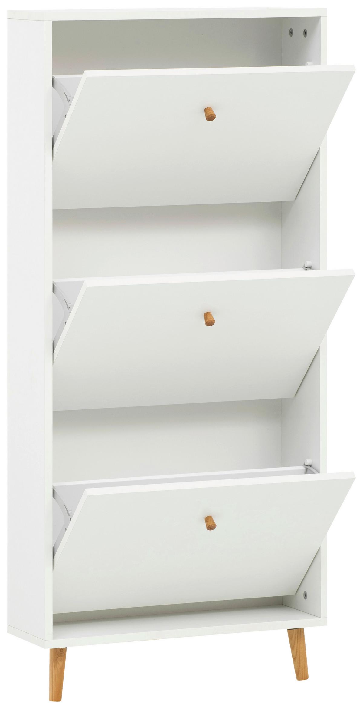 Schuhkipper Bjarne, Weiß B: 59,8 Cm - Weiß, Design, Holzwerkstoff (59,8/131/19,55cm) - MID.YOU