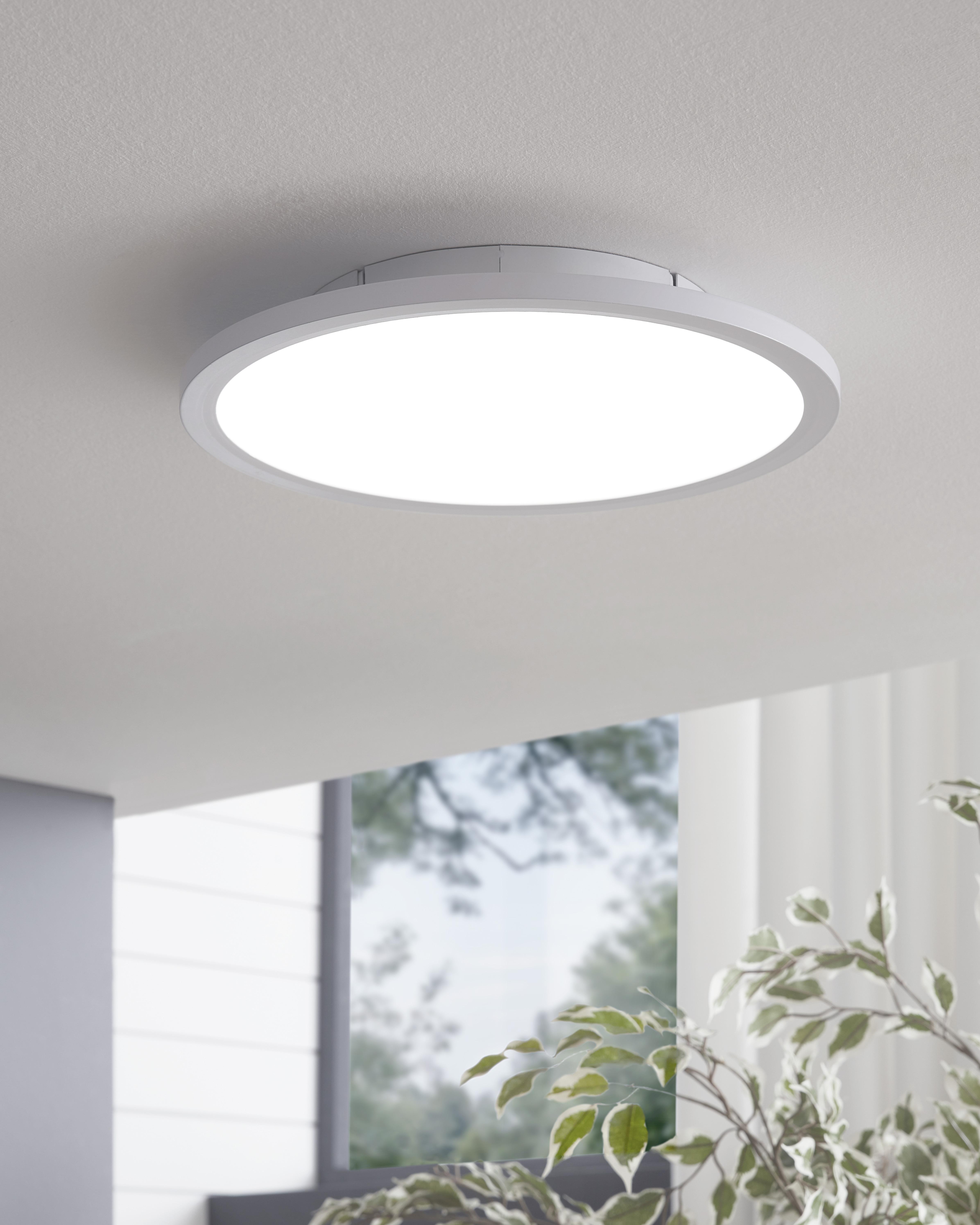 LED-Deckenleuchte Sarsina Ø 45 cm dimmbar - Weiß, MODERN, Kunststoff/Metall (45/5cm)