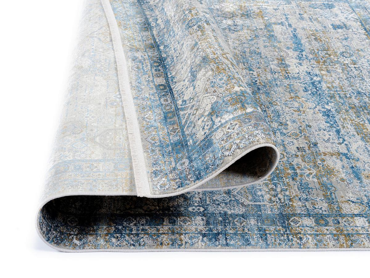Webteppich Blau/Grau Toulon 67x130 cm - Blau/Grau, Design, Textil (67/130cm) - Dieter Knoll
