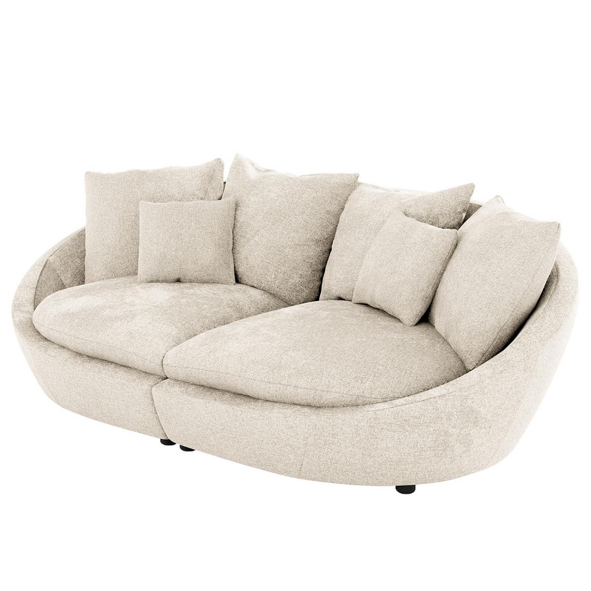 Bigsofa Maui, Silberfarben B: 237 cm - Silberfarben/Schwarz, MODERN, Textil (237/87/131cm) - Trendmanufaktur