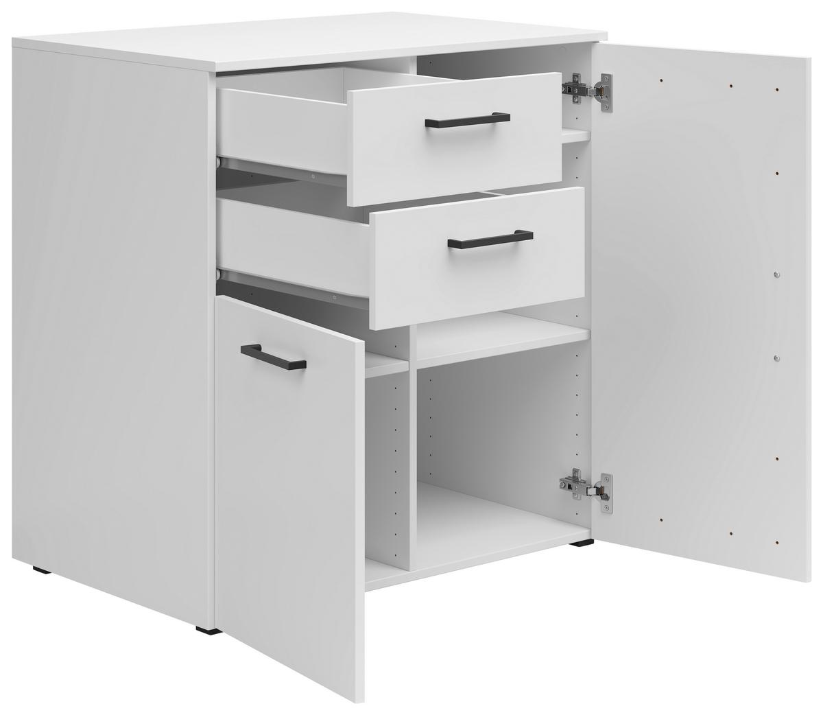 Komoda MULTISTAURAUM š: 80 cm - bílá/černá, Moderní, kompozitní dřevo/plast (80/83/52cm)