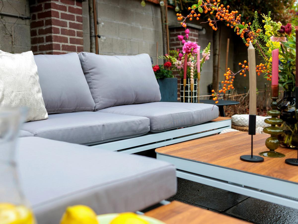 Dining-Loungeset Eos - Eichefarben/Braun, Basics, Metall (226/157/65cm) - Ambia Garden