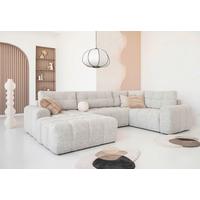Wohnlandschaft Lulu Taupe U: 184x333x213cm - Taupe/Schwarz, Design, Textil (184/333/213cm) - MID.YOU