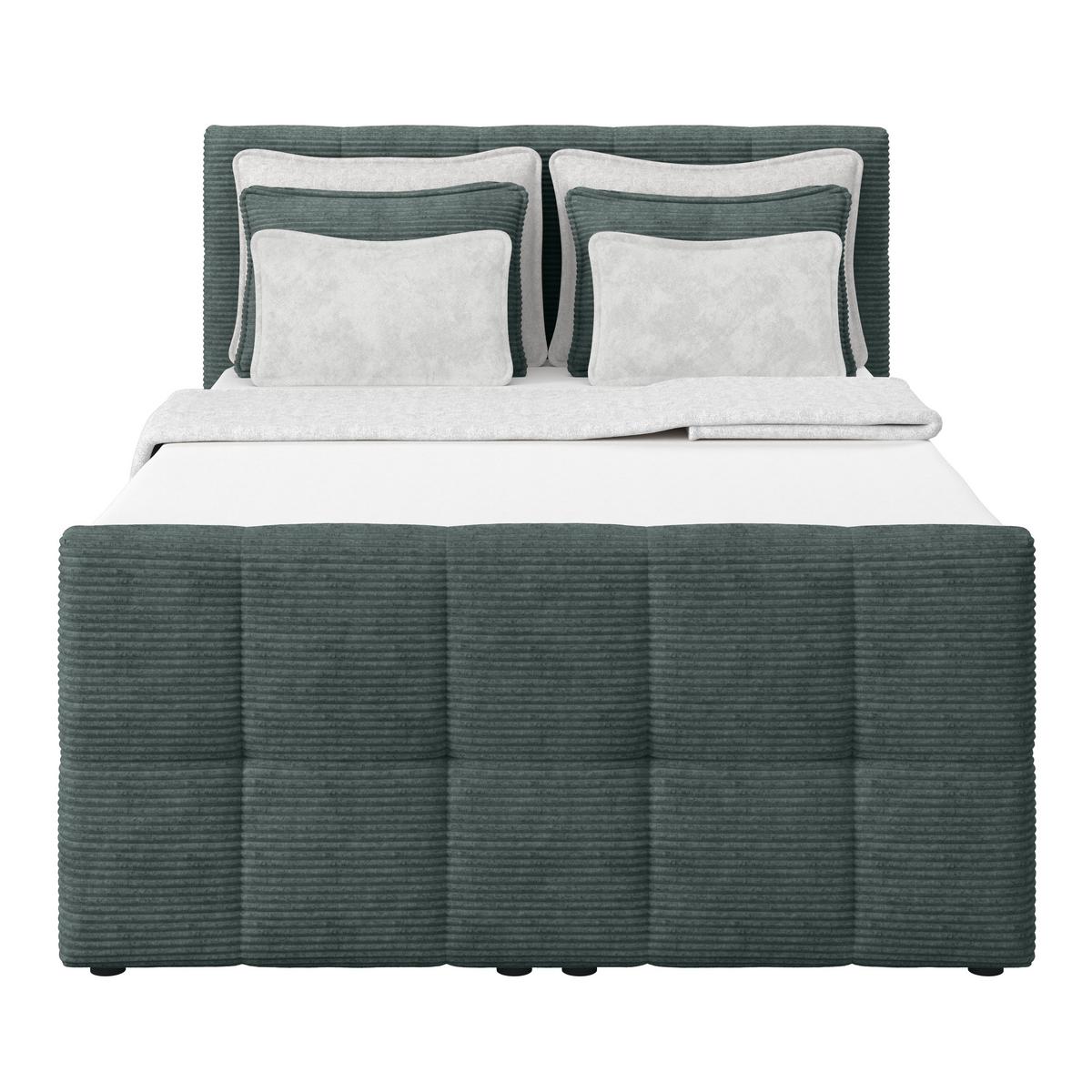 Boxspringbett mit Topper und Bettkasten 140x200 Medino - Blaugrau, KONVENTIONELL, Holz/Holzwerkstoff (140/200cm)