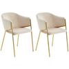 Armlehnstuhl-set Kronos -Trend Taupefarben/gold - Taupe/Goldfarben, Trend, Holz/Textil (53/77/60cm) - Livetastic
