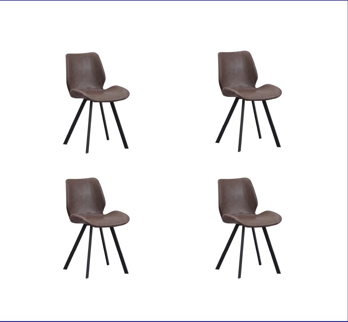 Stuhl-Set Barona Taupe B: 44 cm - Taupe/Schwarz, MODERN, Textil/Metall (44/80/55cm) - MID.YOU