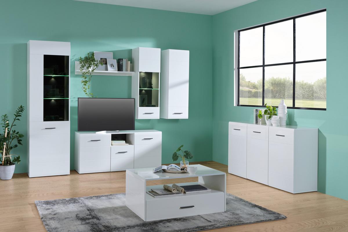 Tv-element Avanti Weiß/anthrazit B: 140cm - Anthrazit/Weiß, MODERN, Holzwerkstoff (140/64/42cm) - Hom`in