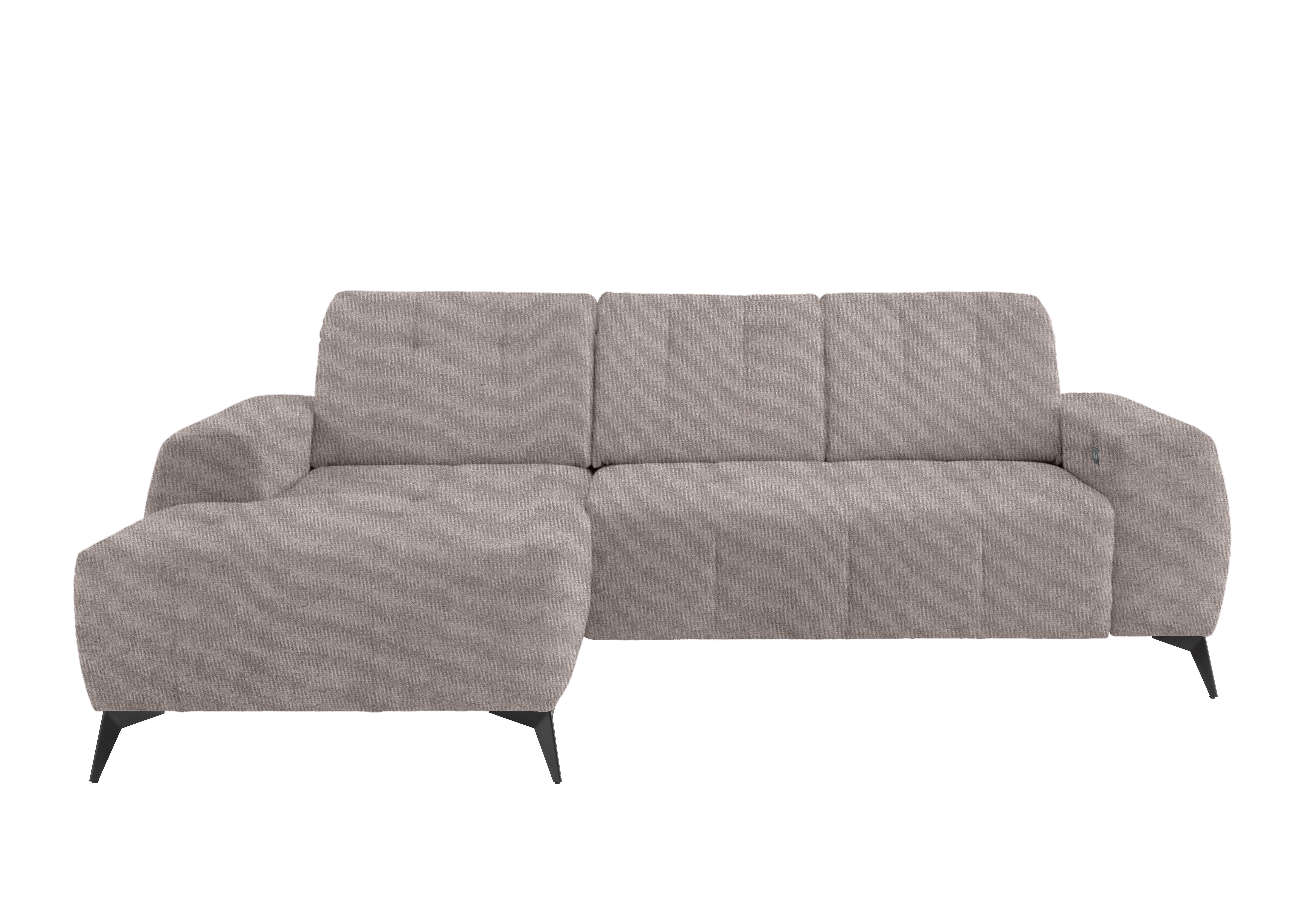 Ecksofa mit USB Anschluss Sano, Taupe , S: 180x258 cm - Taupe/Schwarz, MODERN, Textil (180/258cm) - Livetastic