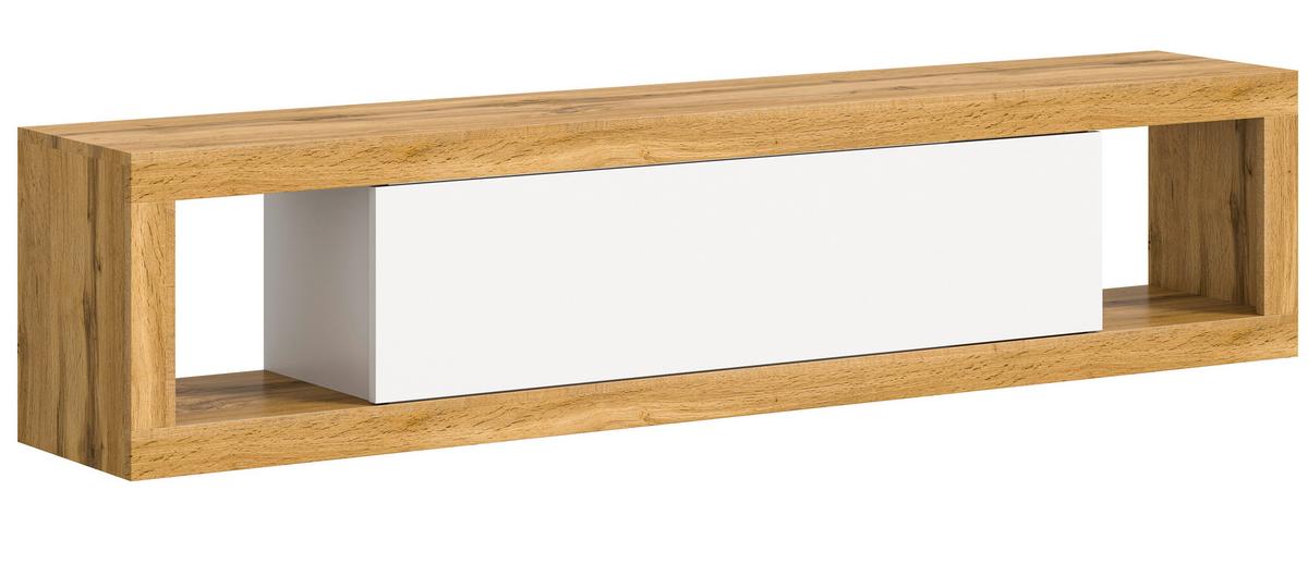 Lowboard Tango Weiß/eiche Dekor B:180cm - Eiche Wotan/Weiß, Design, Holzwerkstoff (180/39/30cm) - MID.YOU