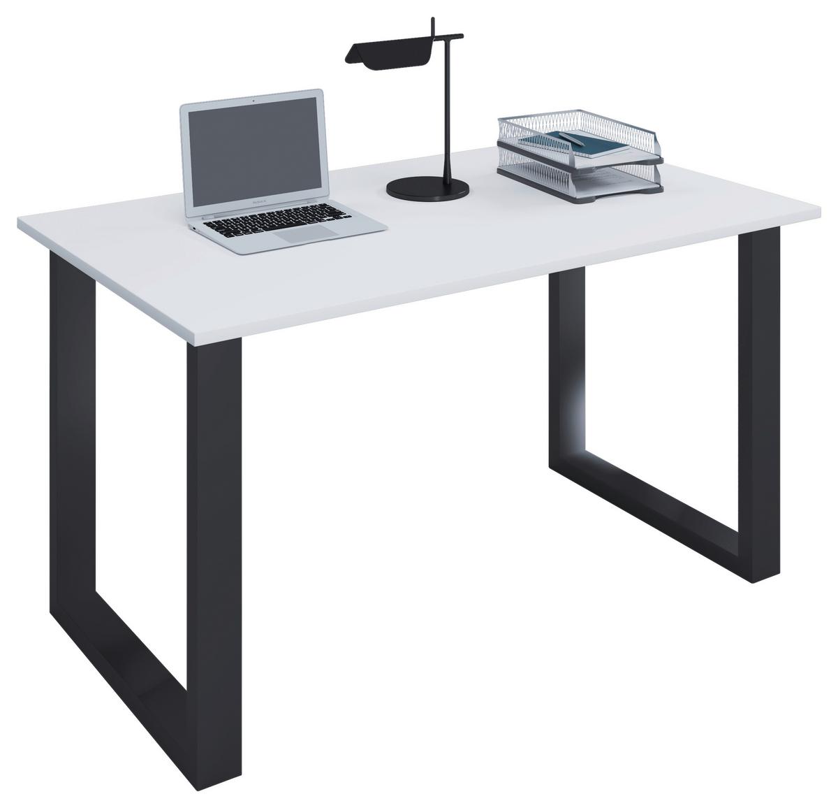 Schreibtisch Lona Schwarz/weiß B: 50 Cm - Schwarz/Weiß, MODERN, Holzwerkstoff/Metall (140/50/76cm) - MID.YOU