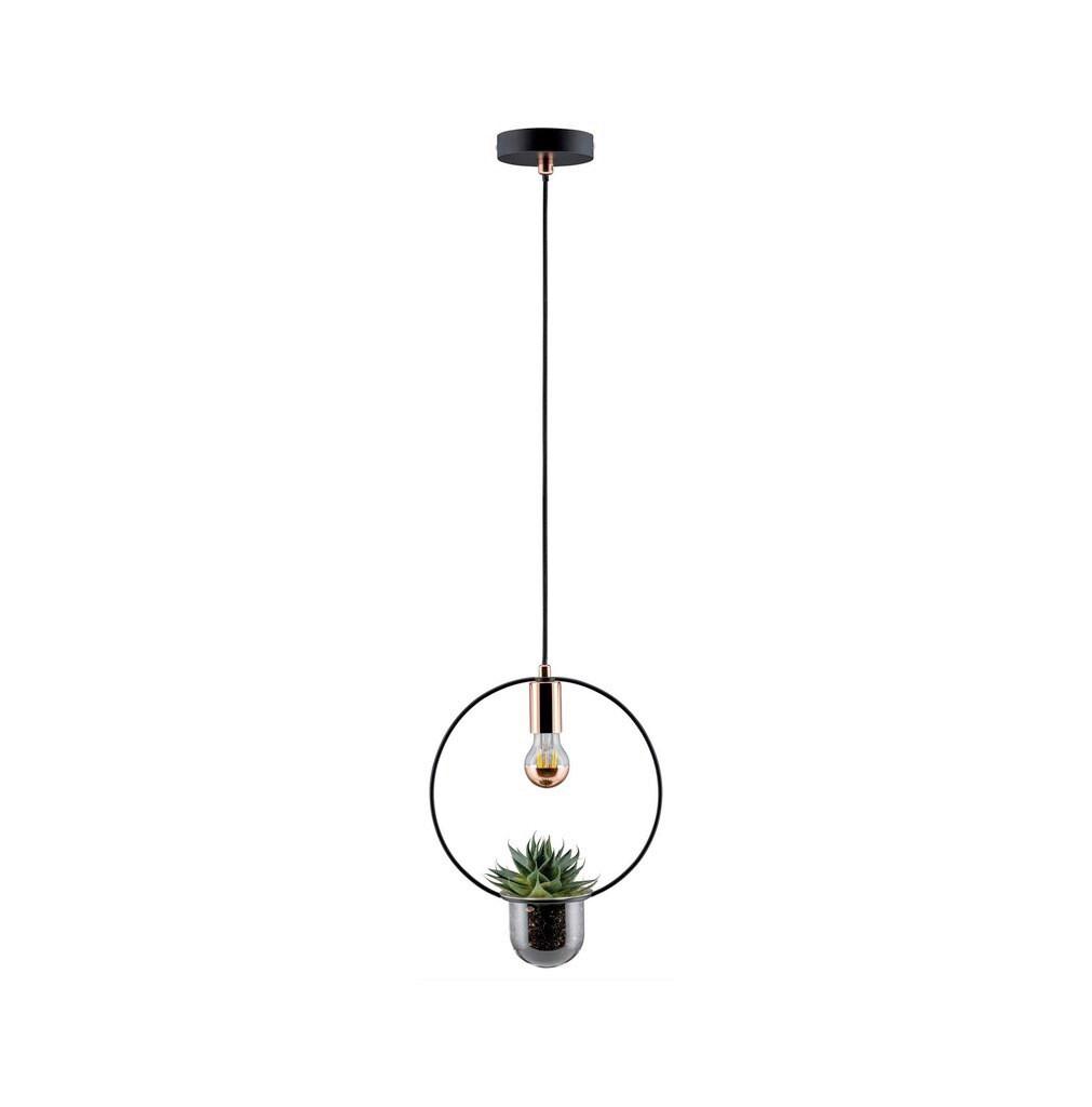 Hängeleuchte Neordic Tasja H: 110 Cm 1-Flammig, Dimmbar - Schwarz/Kupferfarben, Design, Glas/Metall (30cm) - Paulmann