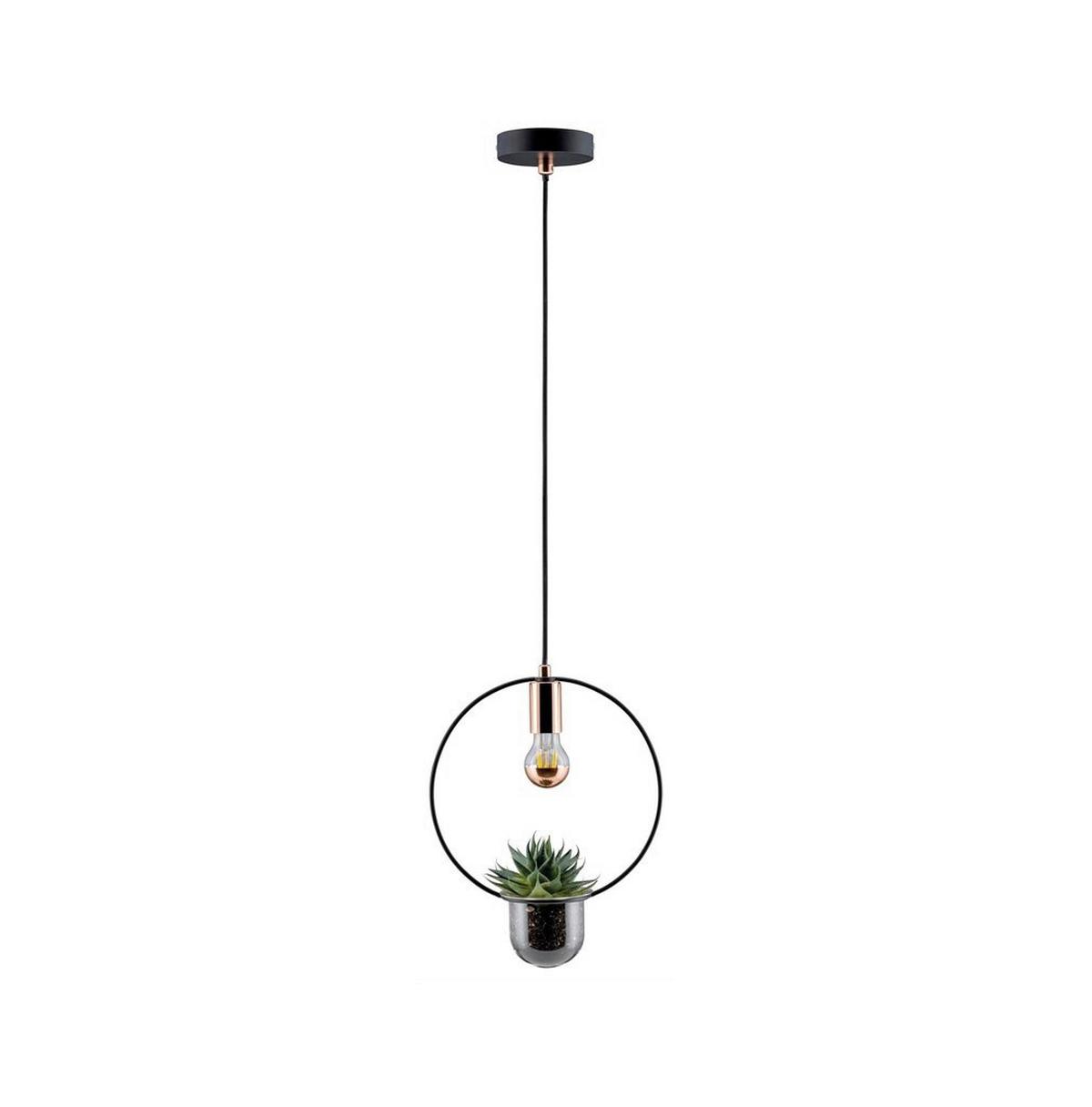Hängeleuchte Neordic Tasja H: 110 cm 1-Flammig, dimmbar - Schwarz/Kupferfarben, Design, Glas/Metall (30cm) - Paulmann
