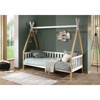 Hausbett Tipi Weiß lackiert 90x200cm - Weiß/Kieferfarben, MODERN, Holz (90/200cm) - Vipack