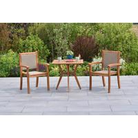 Gartenmöbel Set 3tlg. Castilla Aus Echtholz Massiv - Naturfarben, MODERN, Holz/Kunststoff - Gardenson