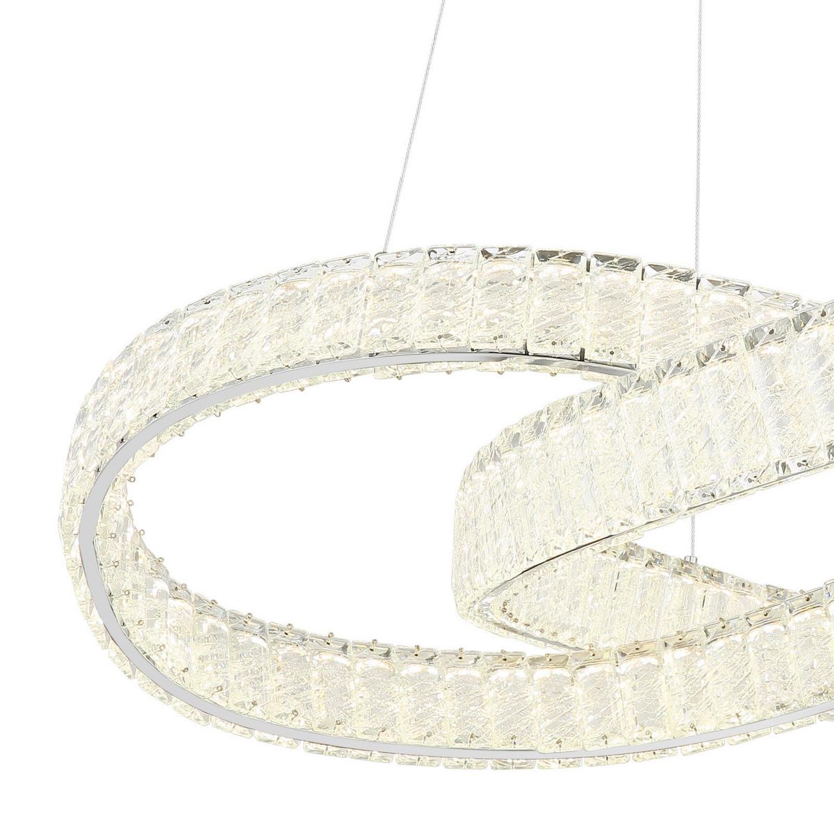 Led Függőlámpa 67162-110cct - krómszínű/áttetsző, Trend, műanyag/fém (78/120cm) - Globo