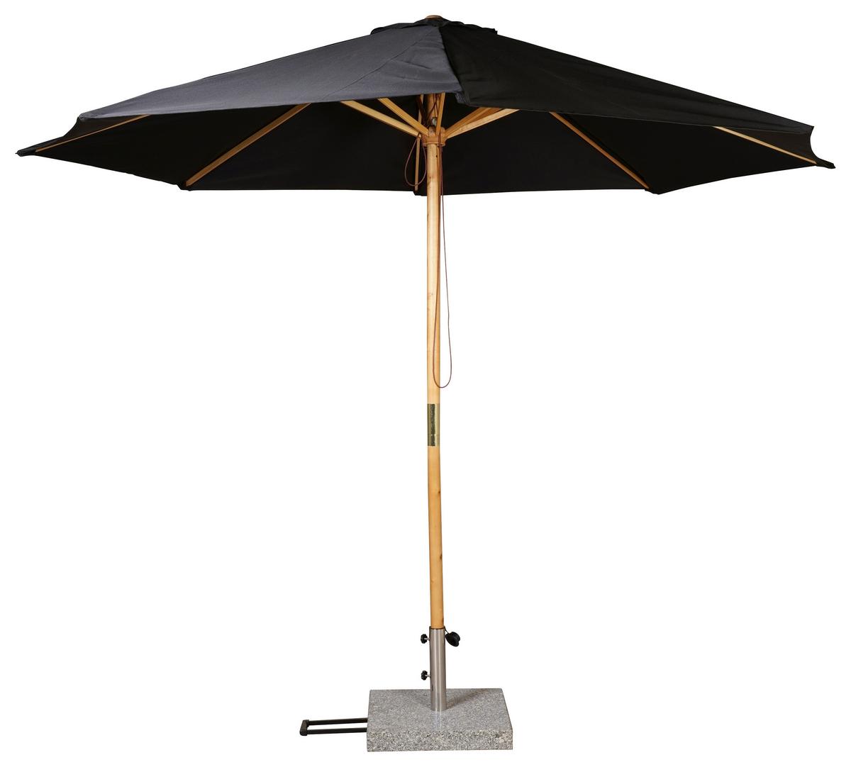 Sonnenschirm Ixos Bl: 300x244cm Schwarz - KONVENTIONELL (300/244cm) - Gardenson