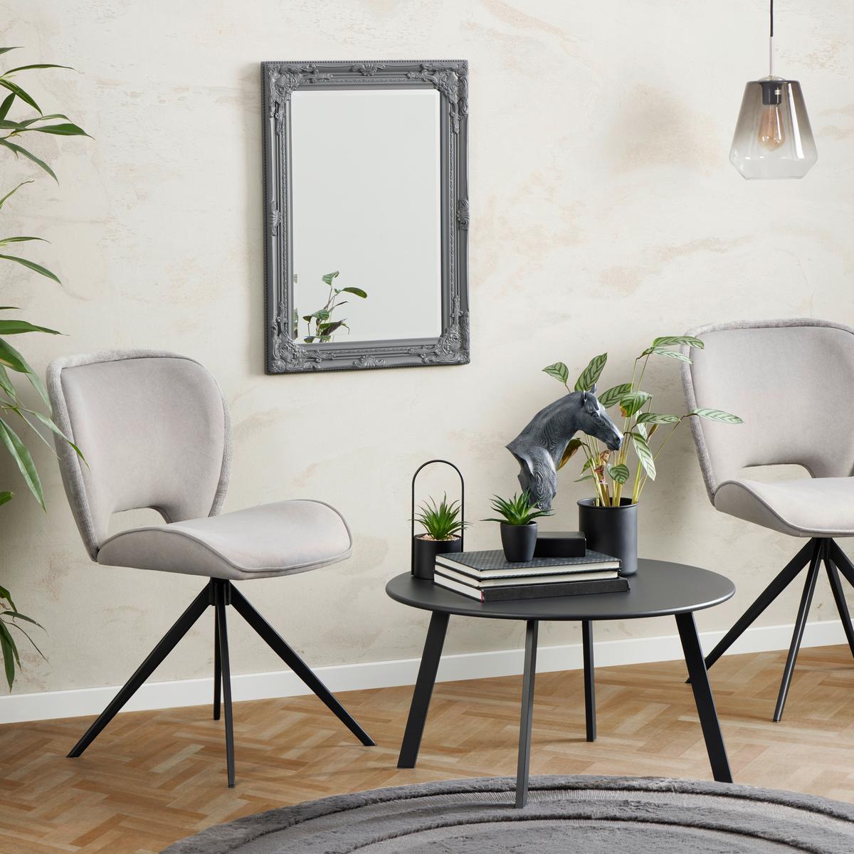 Wandspiegel Walter 2 - Anthrazit, Trend, Glas/Holzwerkstoff (50/70/3,5cm)