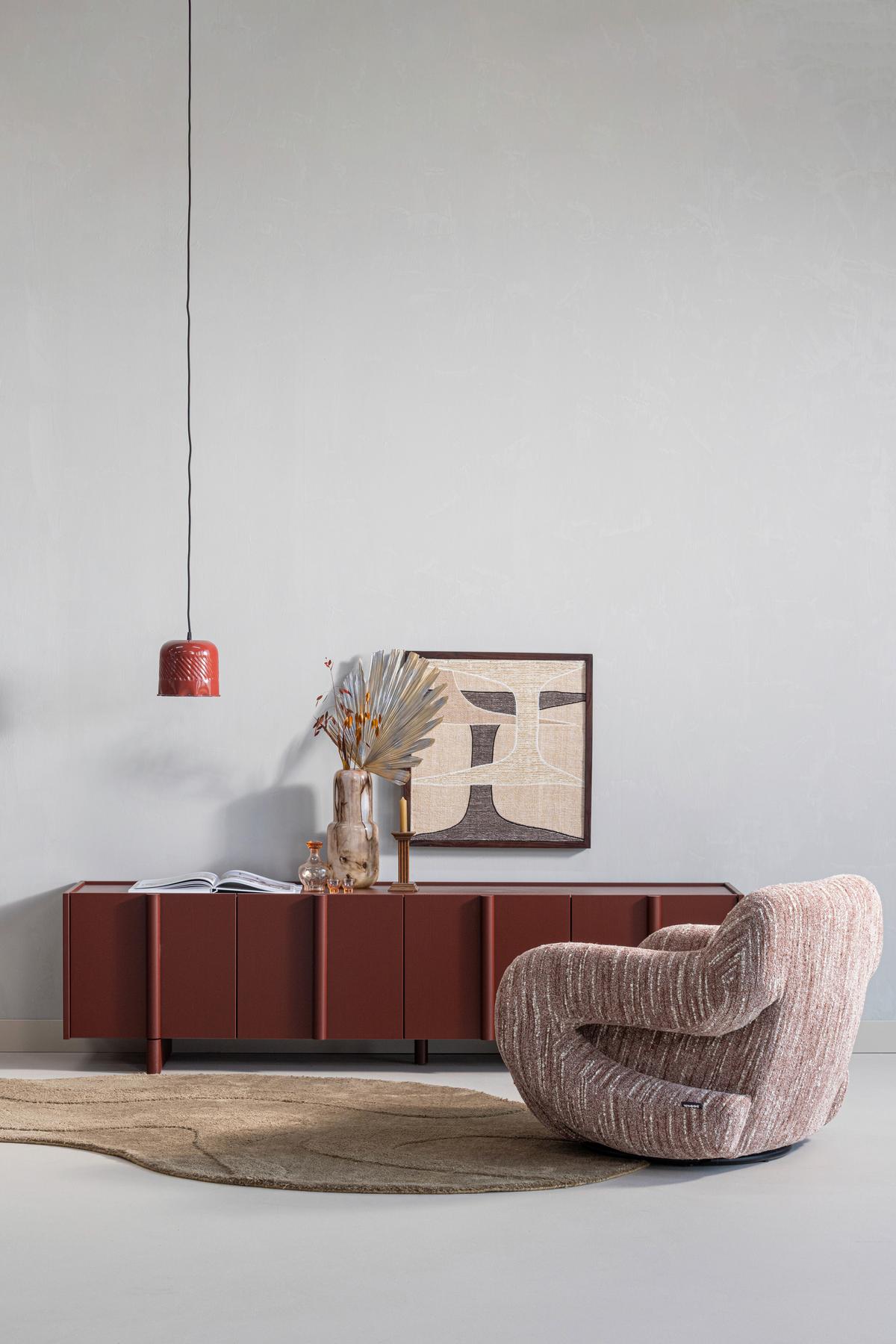 Sessel Folke Altrosa B: 88cm - Schwarz/Altrosa, Design, Textil (88/70/88cm) - Livetastic