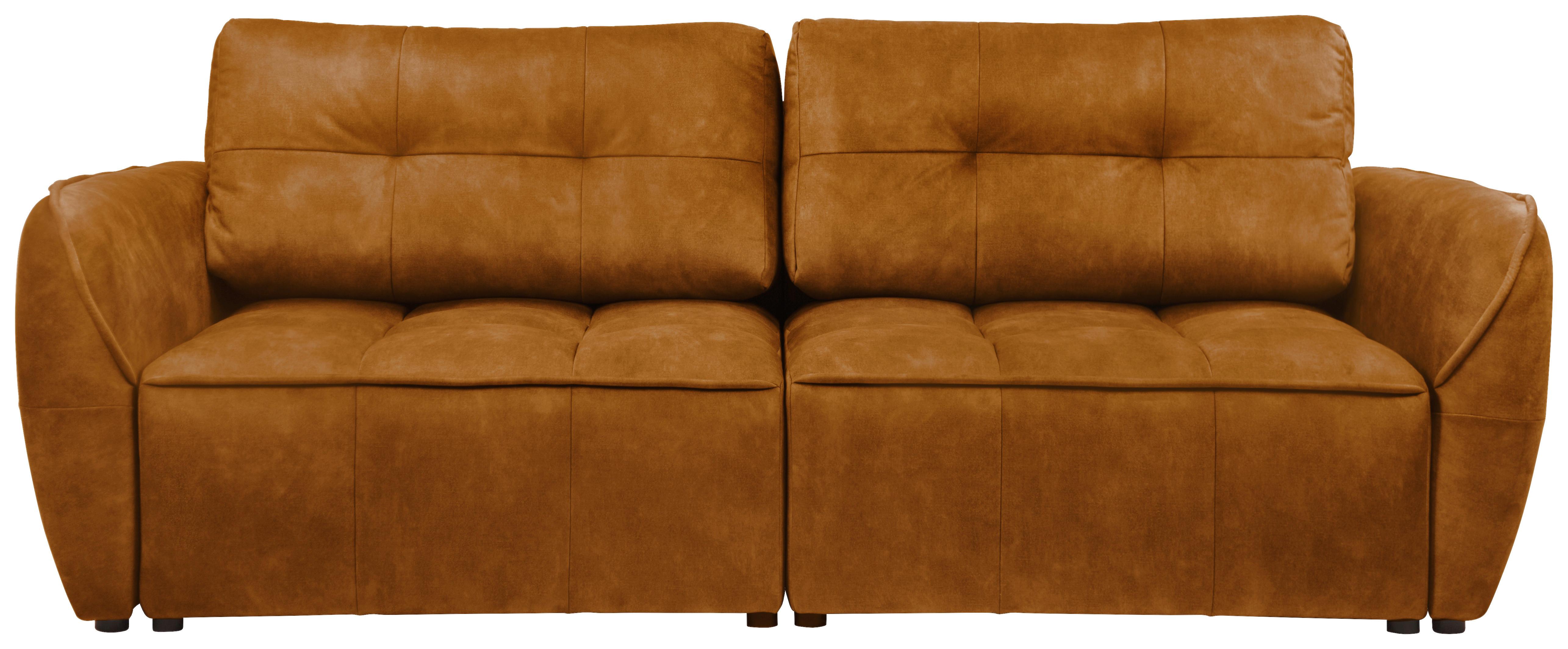 Boxspringová pohovka BOMBEI, koňakový velúr - čierna/sivá, Modern, drevo/kompozitné drevo (243/94/125cm)