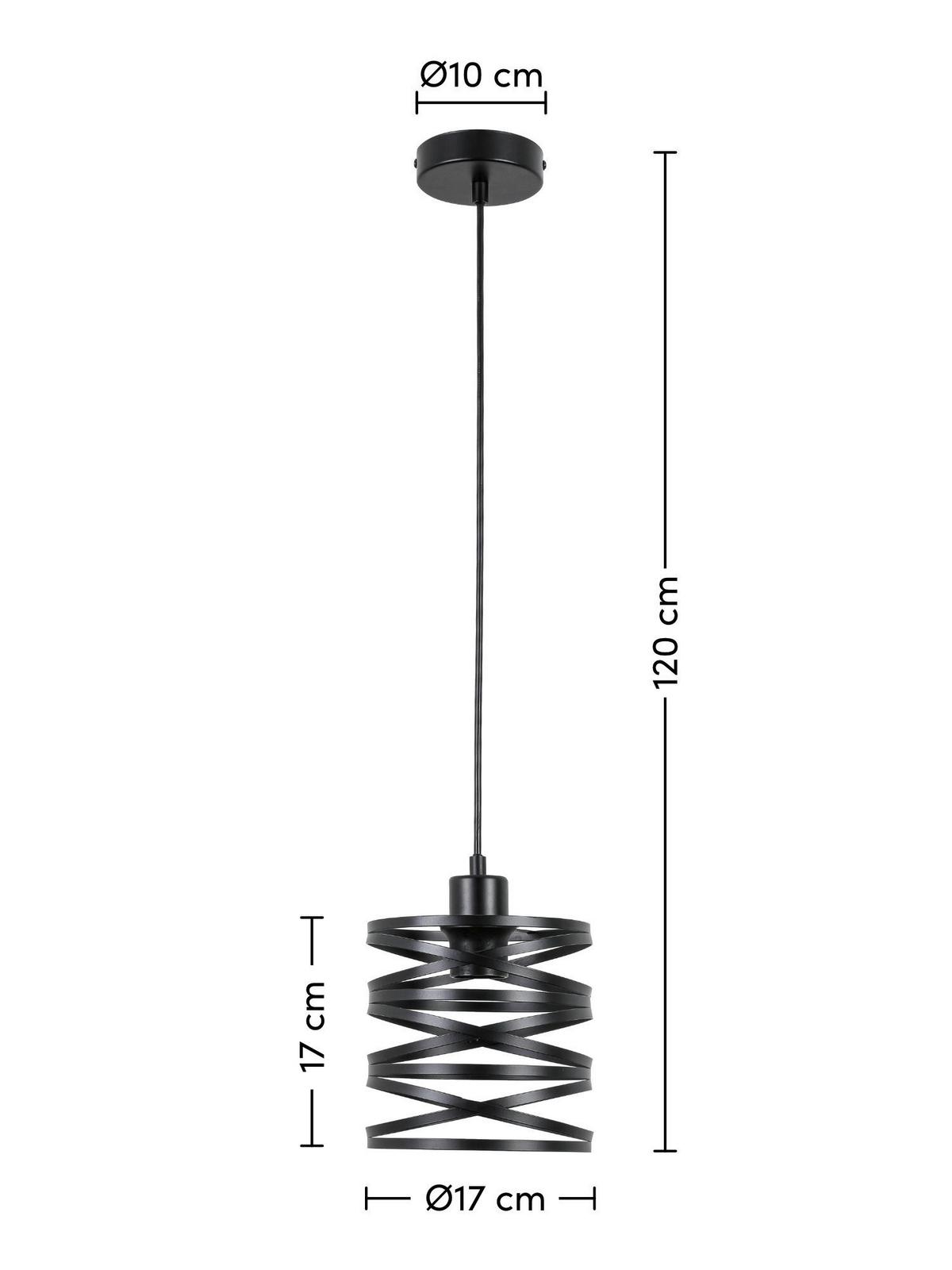 ZÁVESNÉ SVIETIDLO ESILA - čierna, Modern, kov/plast (17/120cm) - Mömax