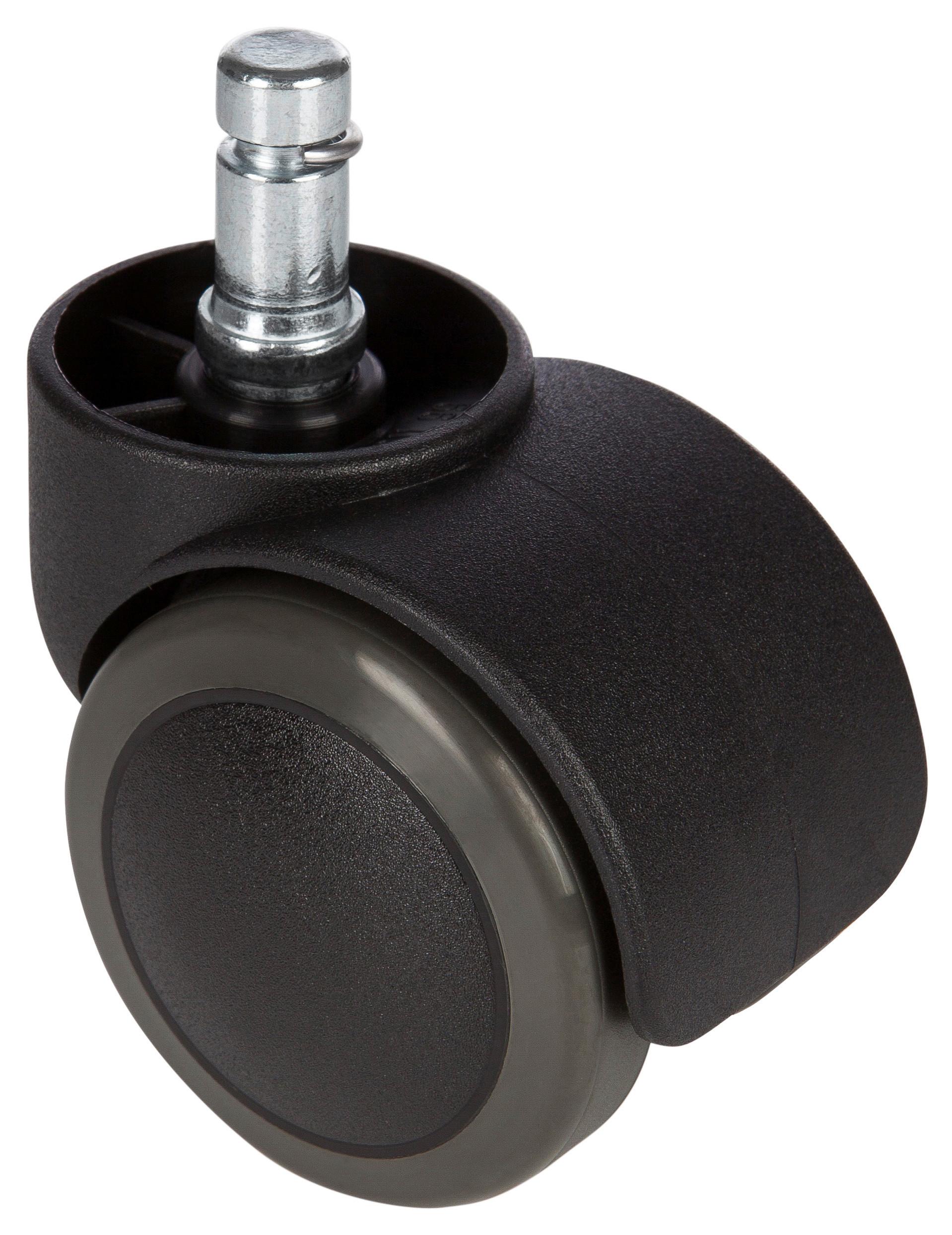 Bürostuhlrollen Rolo Schwarz Ø 5 cm 5er-Set - Schwarz, Basics, Kunststoff/Metall (5/6/5cm) - MID.YOU