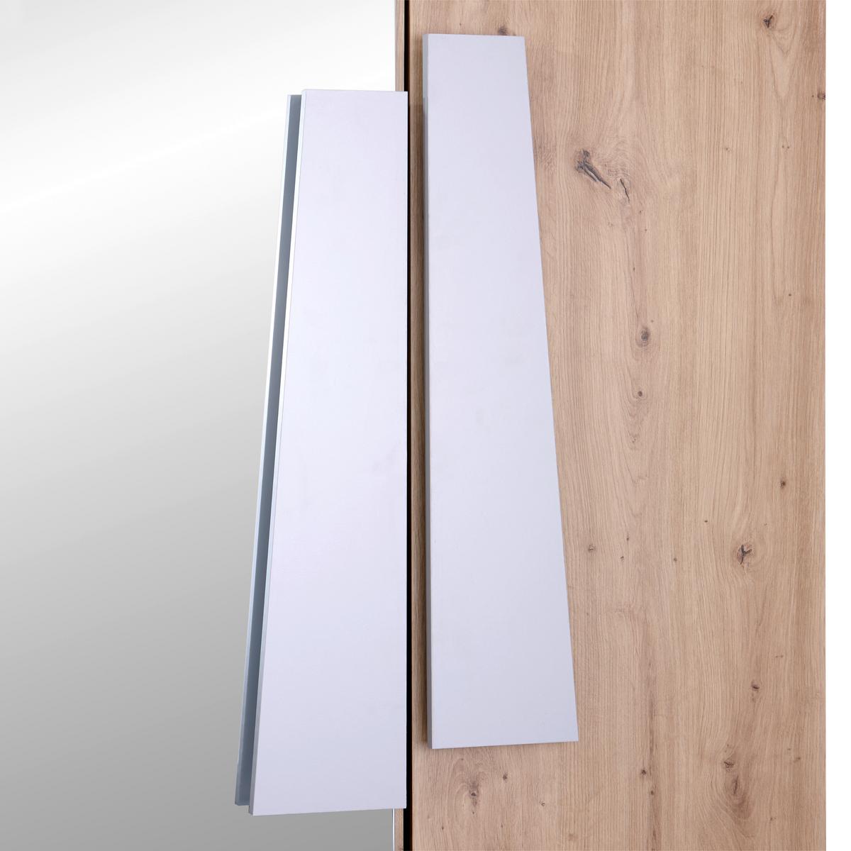 Kleiderschrank mit Spiegel + Laden 134 cm Eiche Dekor - Eiche Artisan/Grau, MODERN, Holzwerkstoff (134,1/216,3/59,9cm)