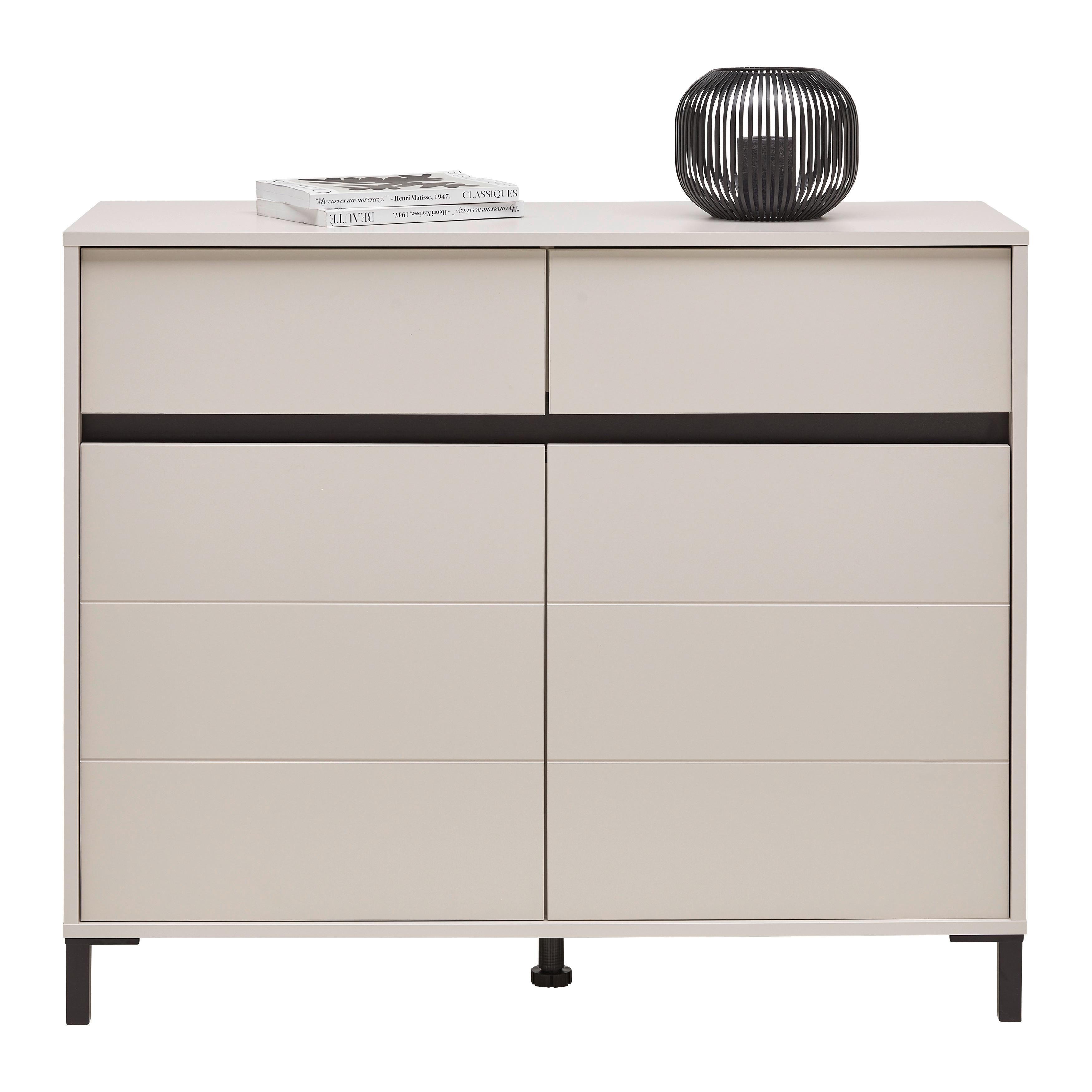 Komód Marron - kasmírszínű/fekete, Basics, faalapú anyag (106/90/40cm)