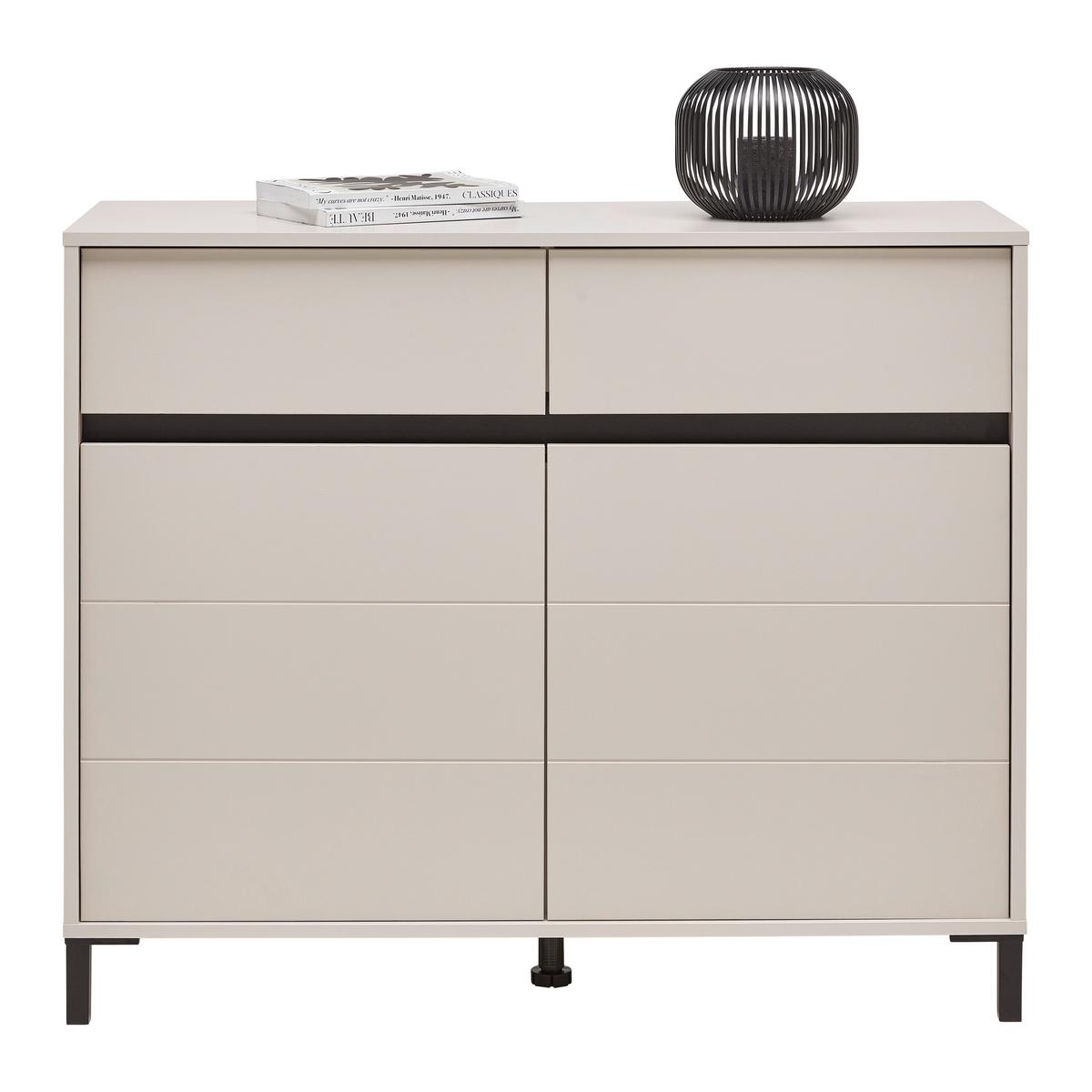 Komód Marron - kasmírszínű/fekete, Basics, faalapú anyag (106/90/40cm)