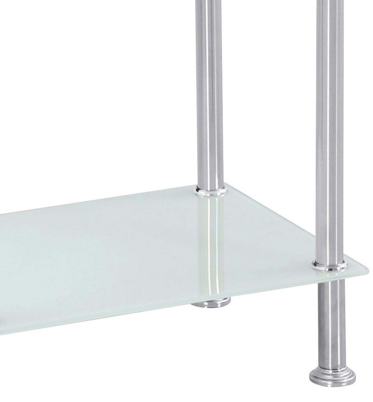 Polc Glare - nemesacélszínű/fehér, Modern, Üveg/fém (40/99cm) - Luca Bessoni