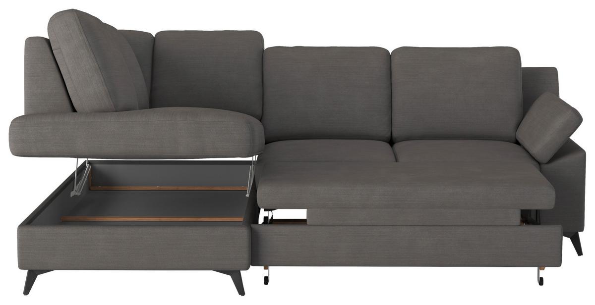 Ecksofa Boom, Dunkelgrau S: 170x242 cm - Dunkelgrau/Schwarz, KONVENTIONELL, Textil (170/242cm) - Cotta