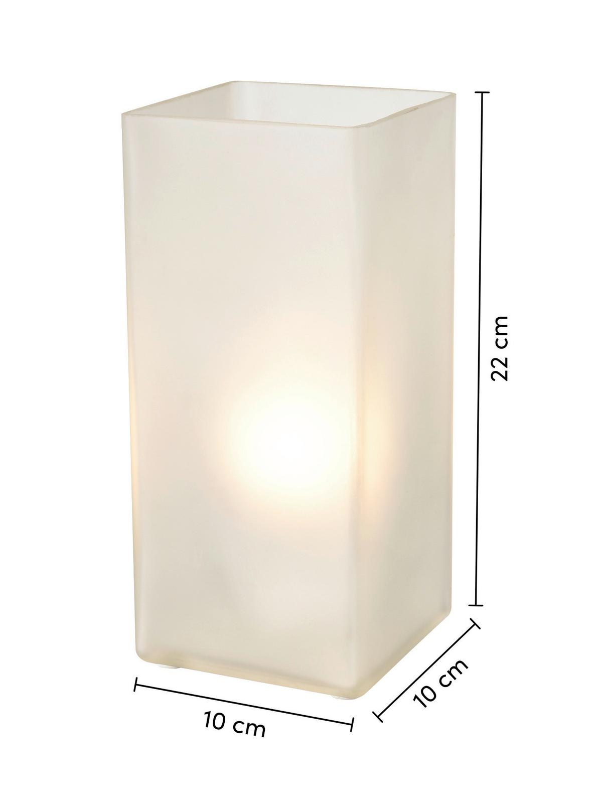 Stolová lampa Beni 10/22/10cm, 40 Watt - bílá, Konvenční, sklo (10/22/10cm) - Based