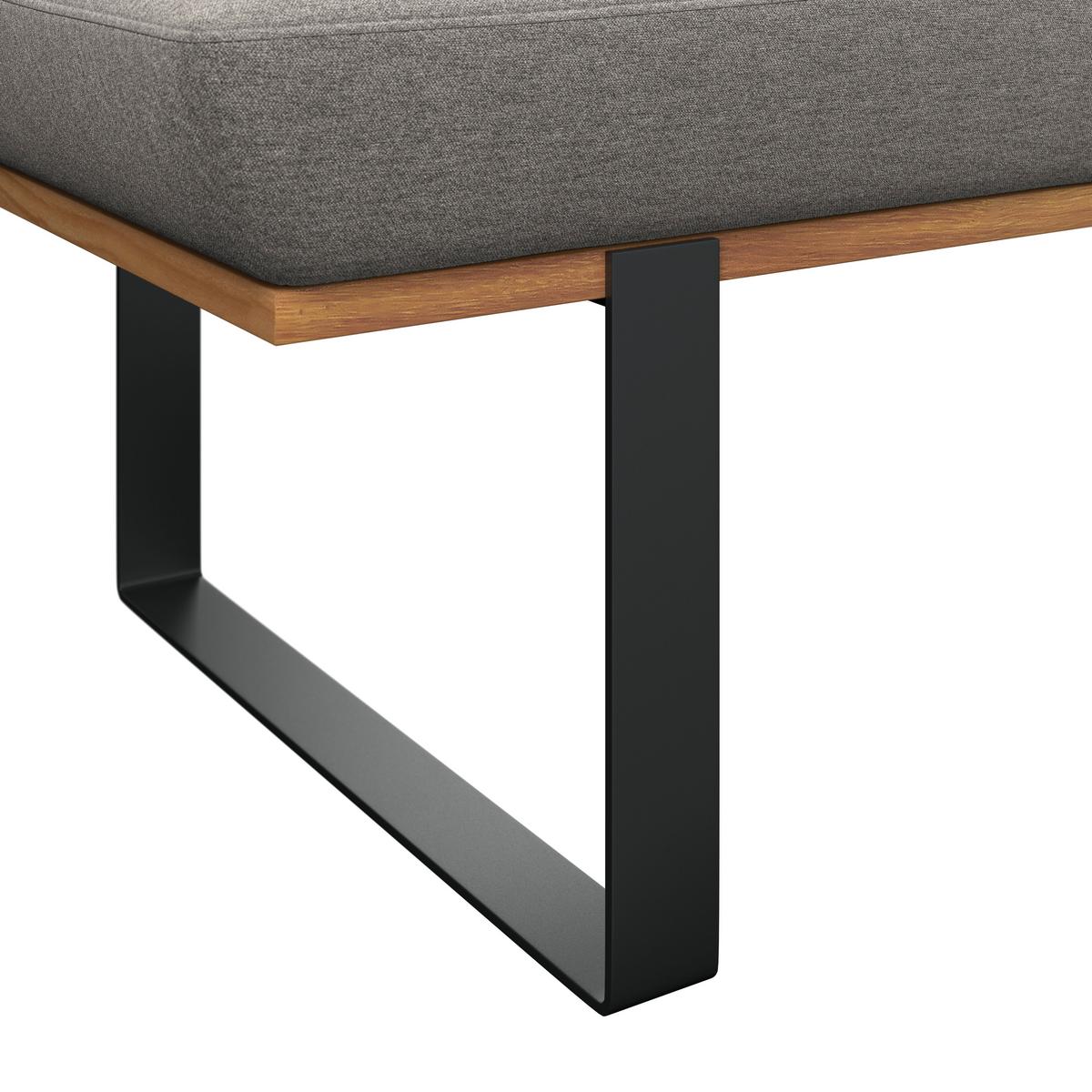 Sitzbank Tirstan Webstoff hellgrau, B: 170cm - Hellgrau/Schwarz, MODERN, Holz/Textil (170/48/90cm) - James Wood