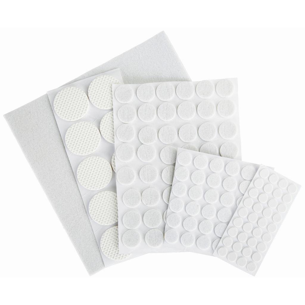 Filzgleiter-Set 20x20 cm 131--Teilig, Weiß selbstklebend
