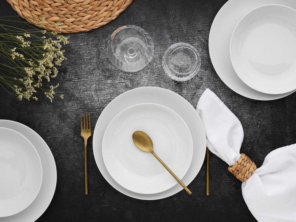 Tafelservice Luna 12--Teilig., Weiß - Weiß, Basics, Keramik - Creatable