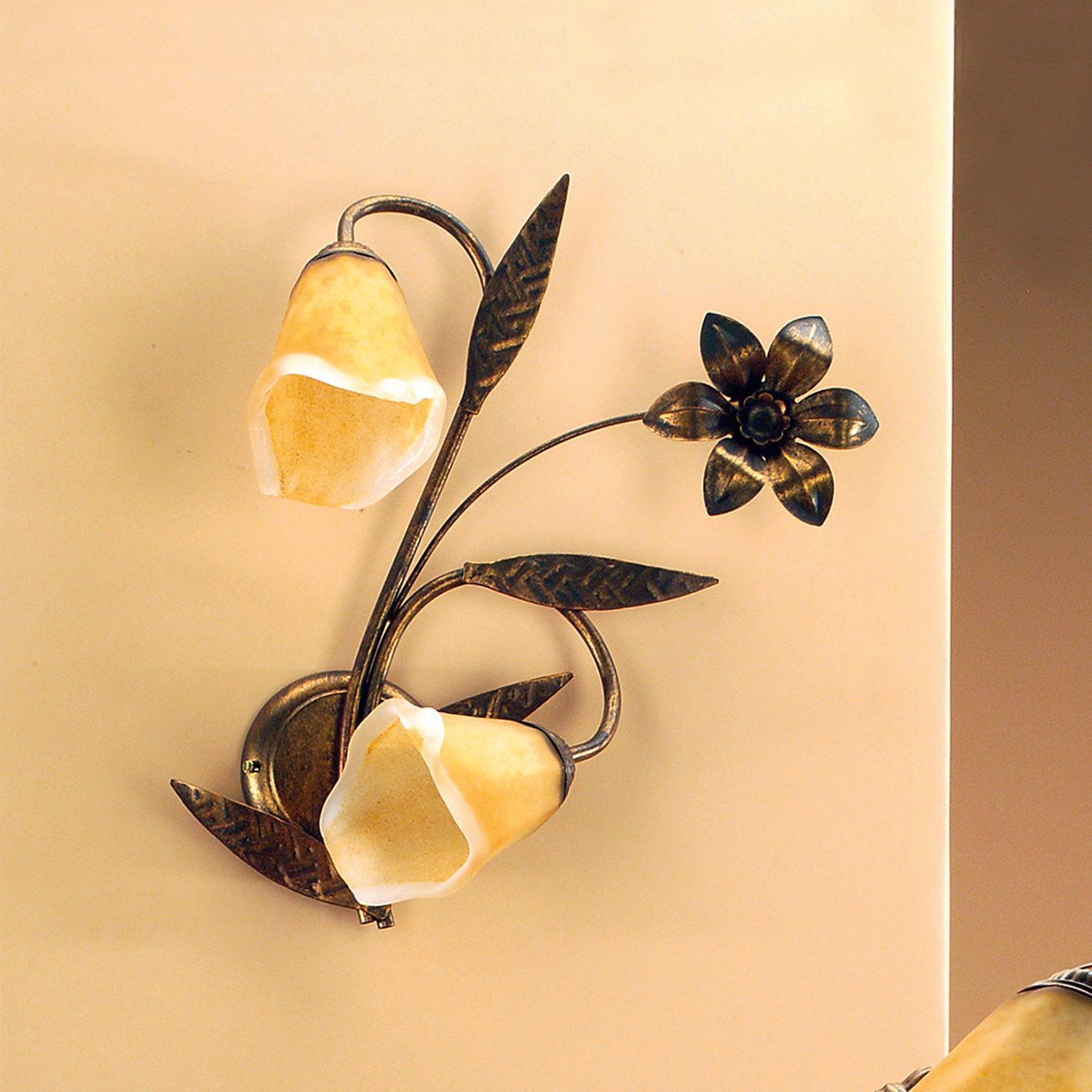 Wandleuchte 4230/ap2 - Bronzefarben, KONVENTIONELL, Glas/Metall (35/47/25cm)