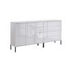 Sideboard Mailand 9 B: 184,5 cm Weiß - Weiß Hochglanz/Anthrazit, MODERN, Holzwerkstoff (184,5/86/33cm) - MID.YOU