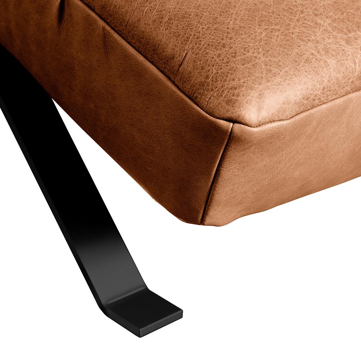 Relaxliege Swing Black Rostfarben/kastanienfarben - Kastanienfarben/Rostfarben, Design, Leder (65/65-95/171cm) - Livetastic