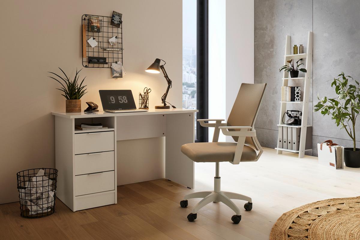 Psací stůl STUDENT - barvy chromu, Konvenční, kov/kompozitní dřevo (120/76/55cm) - Mömax