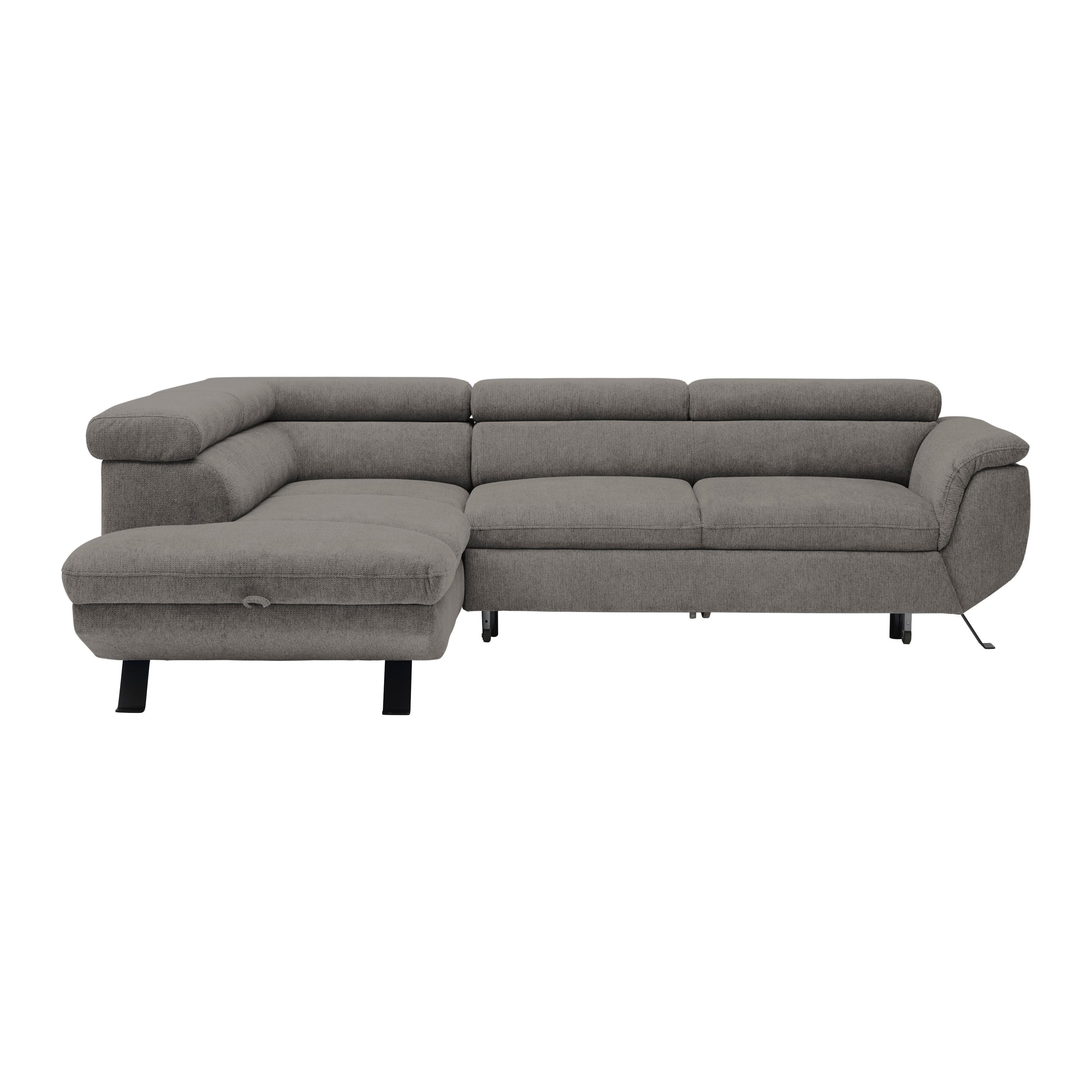 Rohová sedačka RAVEN, levá, antracitová - černá/antracitová, Moderní, kov/textil (198/257cm) - Mömax