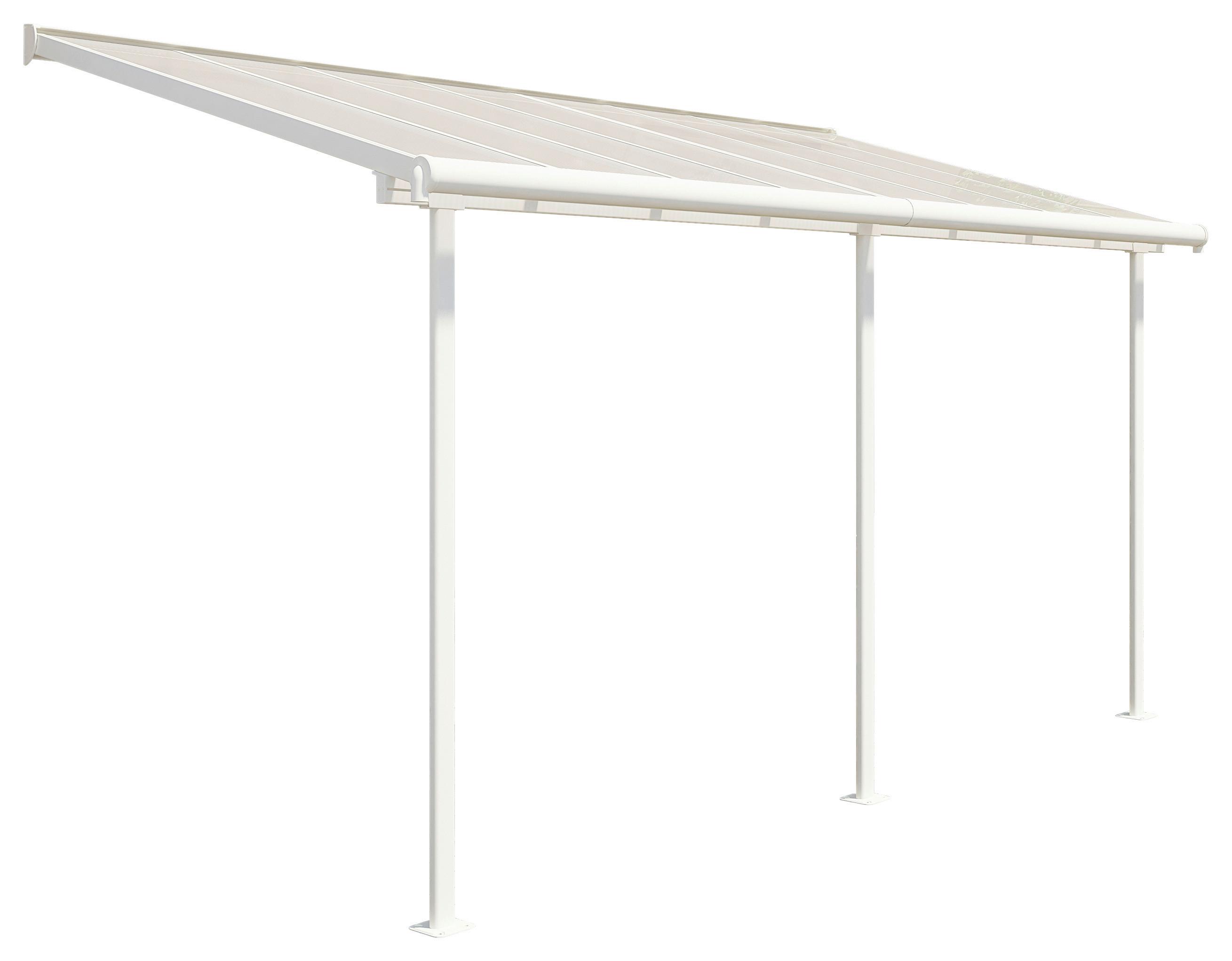 Terrassenüberdachung Palram Sierra 230x447 Cm Weiß - Weiß, Basics, Metall (447/257/230cm)
