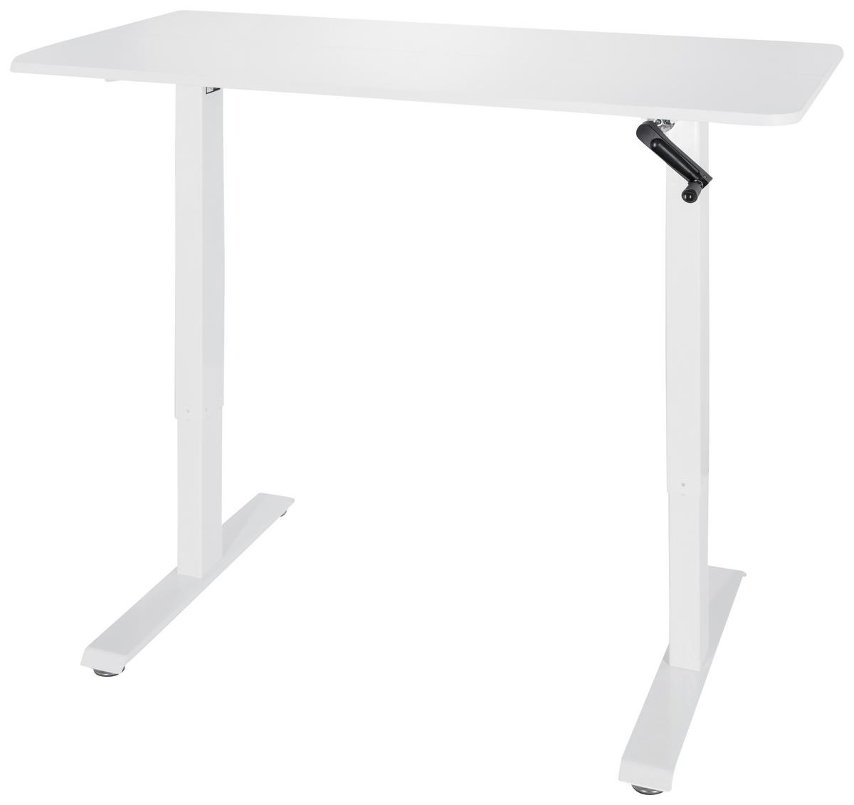 Schreibtisch Stand Cr Weiß - Weiß, MODERN, Holzwerkstoff/Metall (120/74/60cm) - MID.YOU