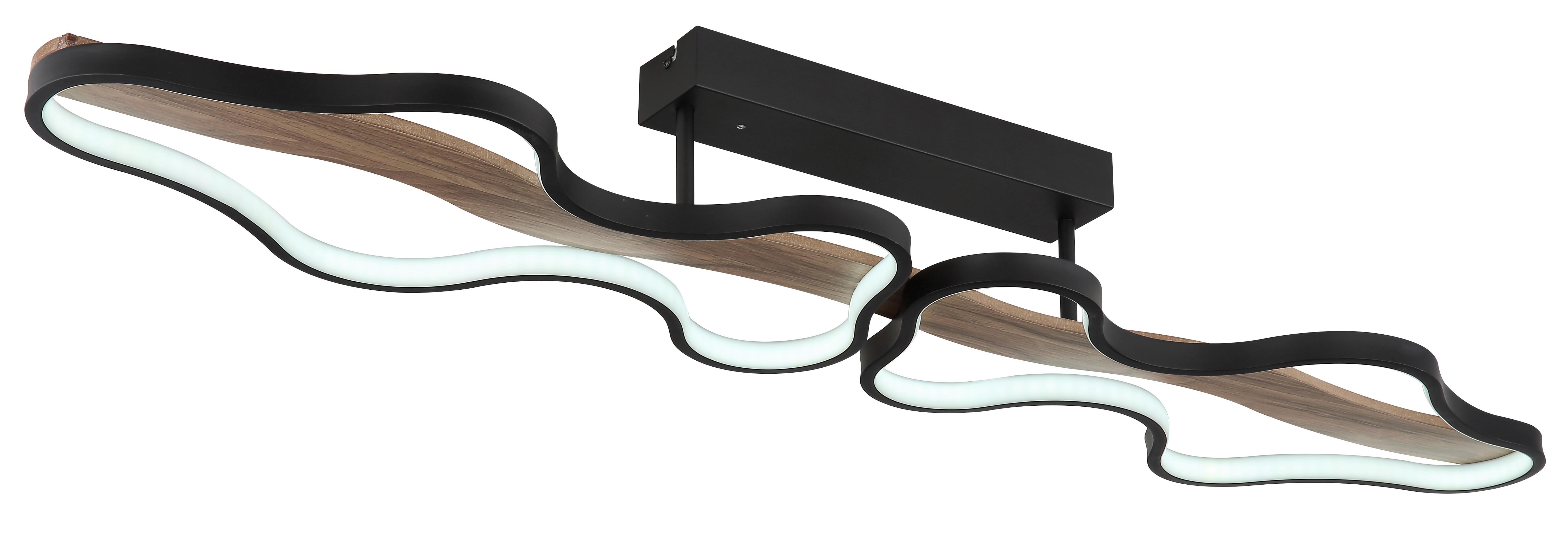 LED-Deckenleuchte 67181d1 - Dunkelbraun/Opal, Design, Holz/Kunststoff (112/25,5/15cm) - Globo