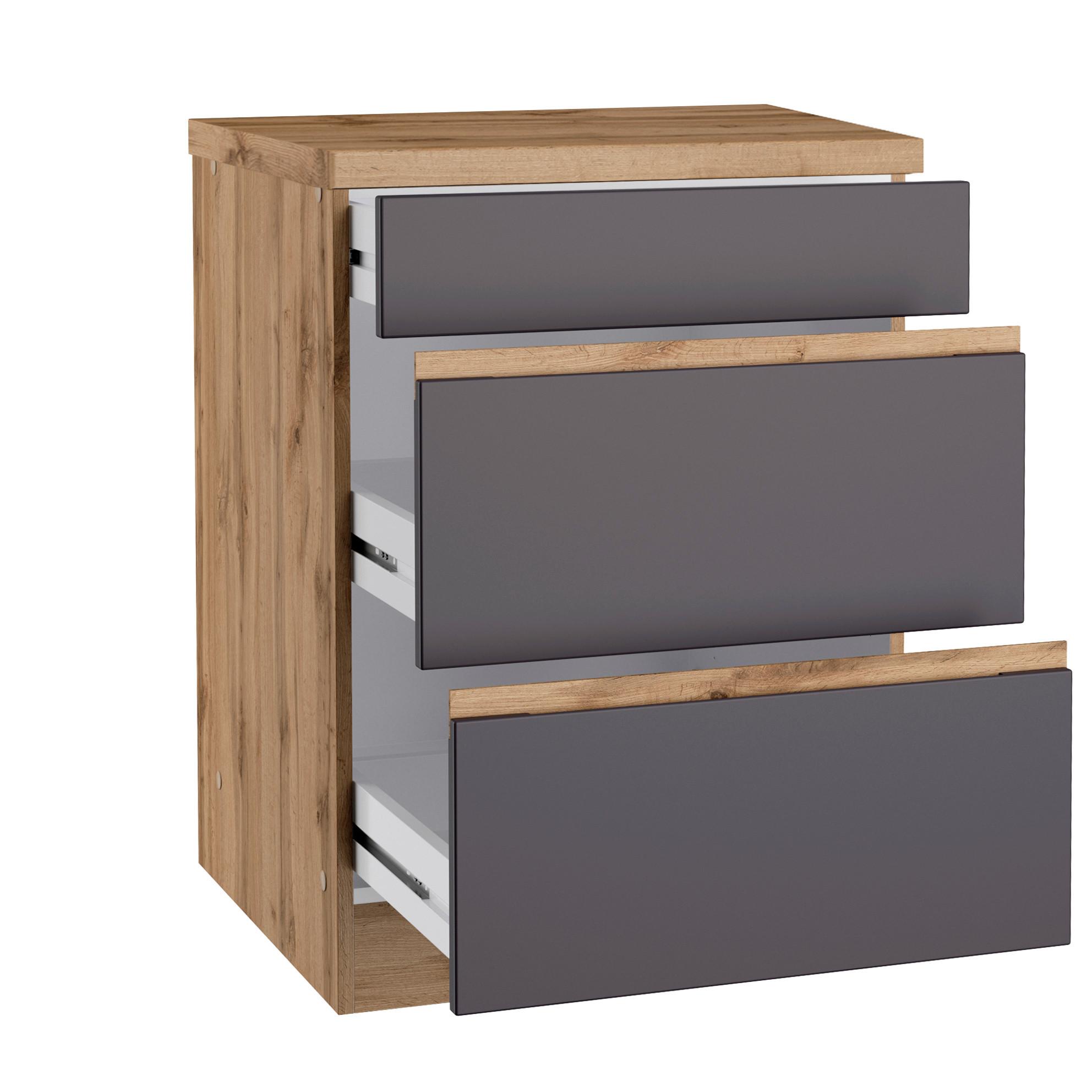 Küchenunterschrank TURIN mit dunklen Fronten