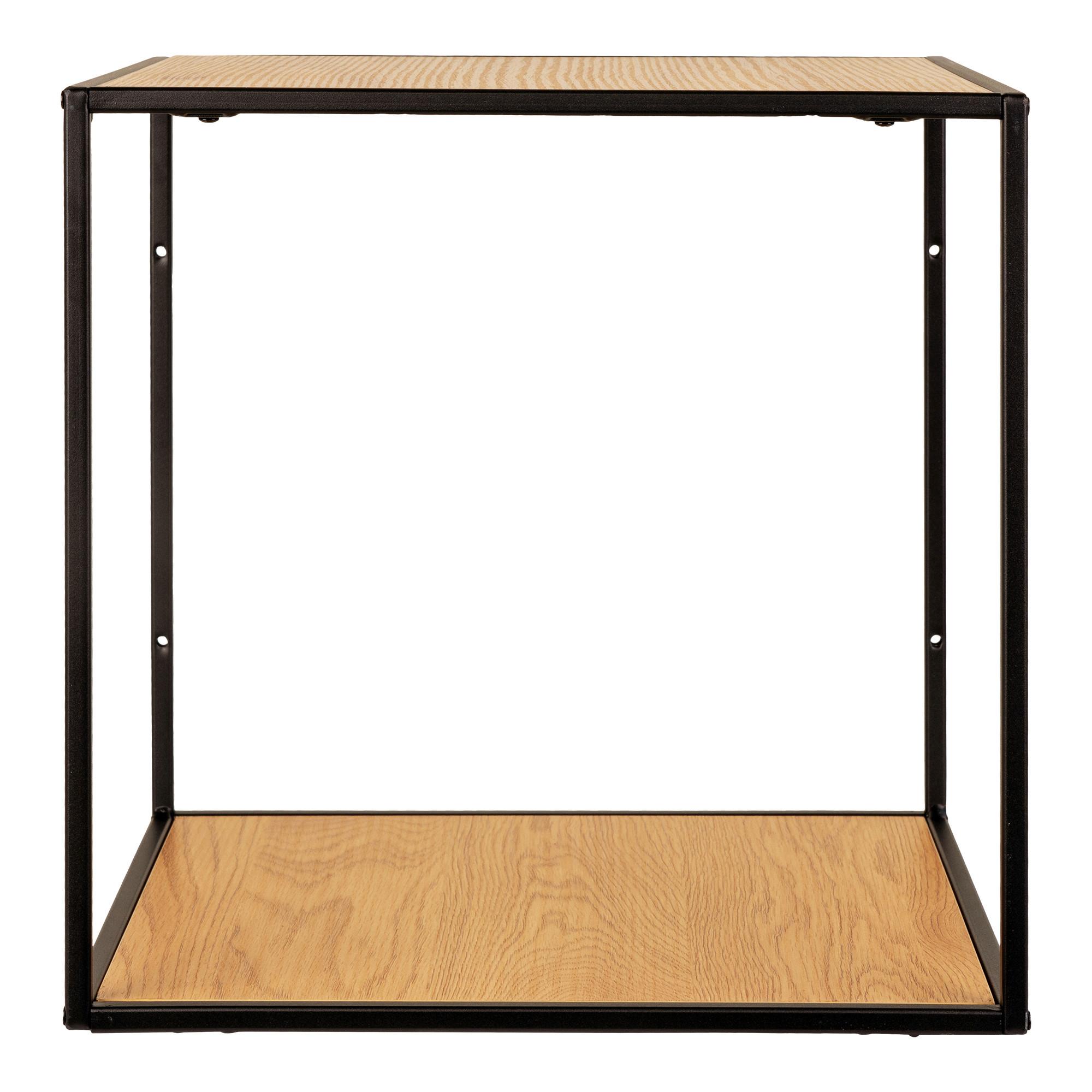 Wandregal Vita Braun Schwarz B: 36 cm - Schwarz/Braun, Design, Holz/Metall (36/36/36cm)
