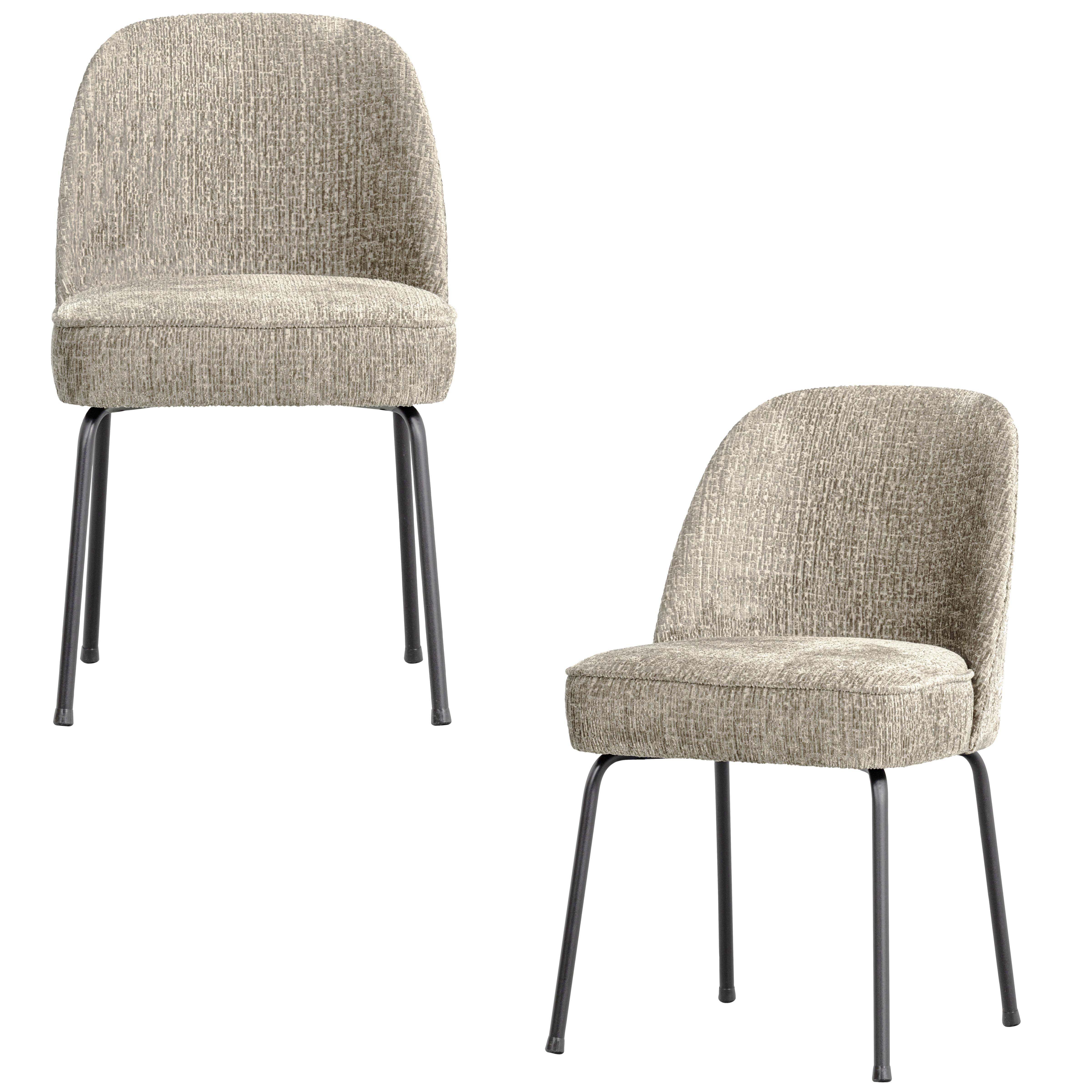 Stuhl-Set Vogue Naturfarben/Hellgrau B: 50cm - Hellgrau/Schwarz, MODERN, Textil/Metall (50/83/57cm) - Livetastic